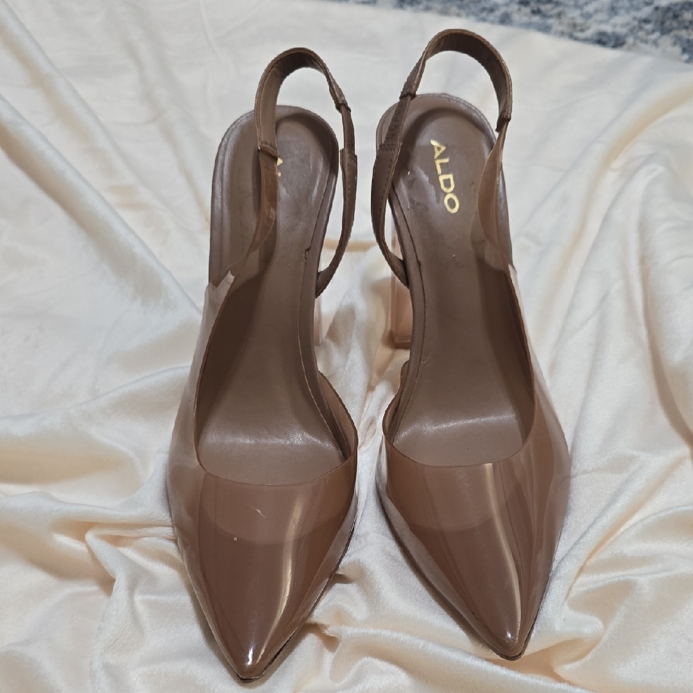Aldo Elegant Tan Slingback Heels